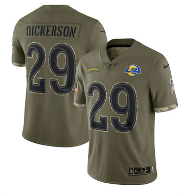 Eric Dickerson Los Angeles Rams olive Salute To Service jersey