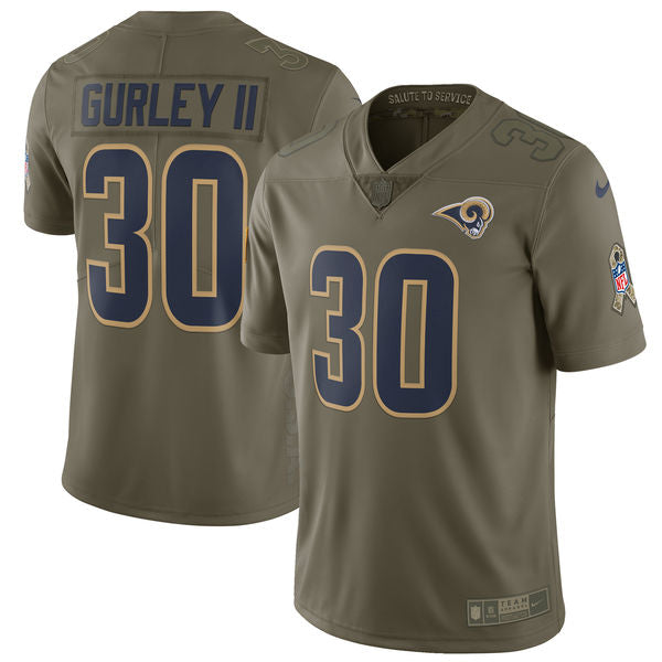 Todd Gurley Los Angeles Rams olive Salute To Service jersey