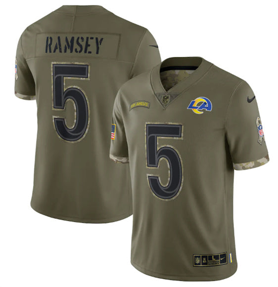 Jalen Ramsey Los Angeles Rams olive Salute To Service jersey