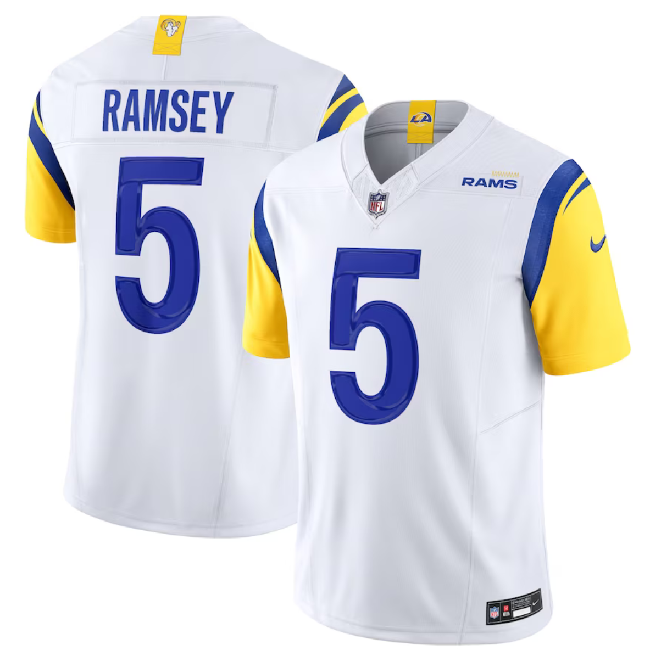 Jalen Ramsey Los Angeles Rams white FUSE jersey