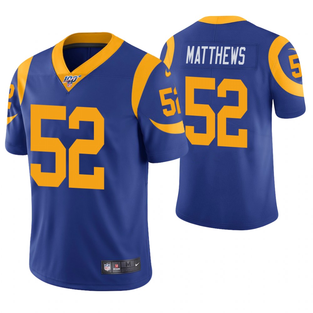 Clay Matthews Los Angeles Rams royal jersey