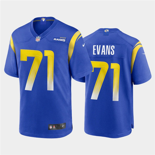 Bobby Evans Los Angeles Rams royal jersey