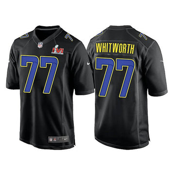 Andrew Whitworth Los Angeles Rams black Game jersey
