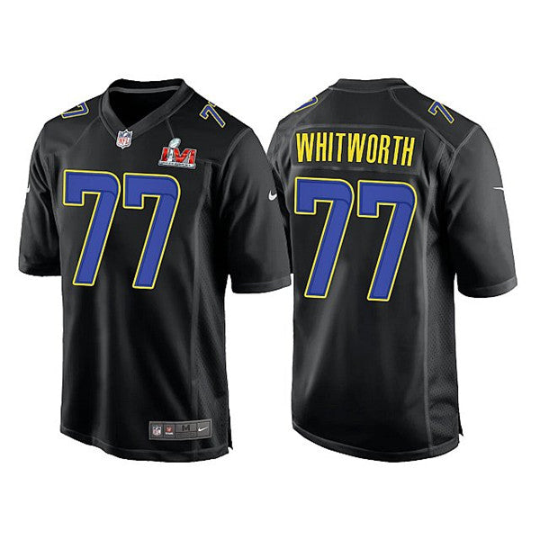 Andrew Whitworth Los Angeles Rams black Game jersey