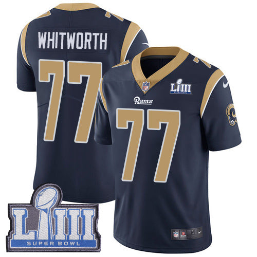 Andrew Whitworth Los Angeles Rams navy jersey