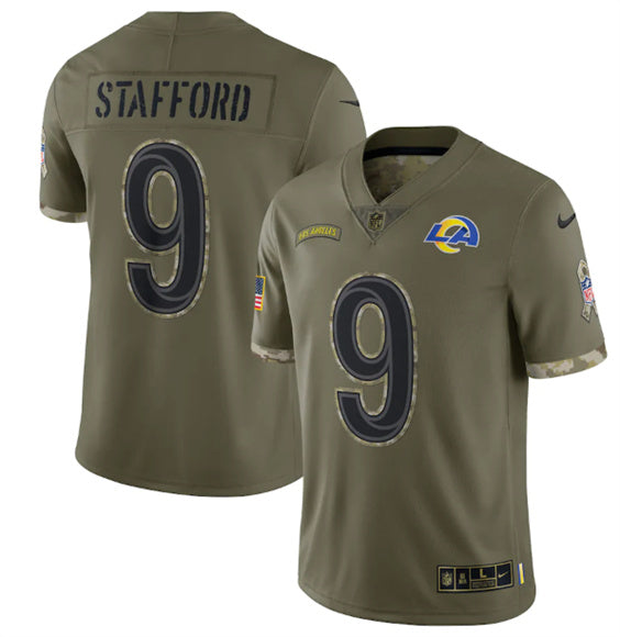 Matthew Stafford Los Angeles Rams olive Salute To Service jersey