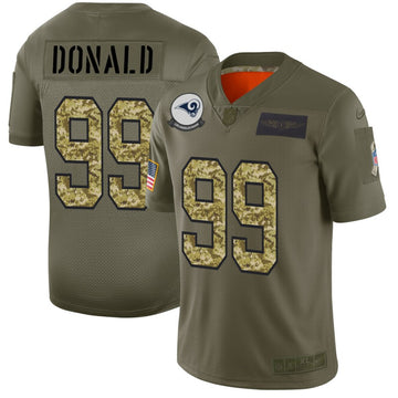 Aaron Donald Los Angeles Rams olive-camo Salute To Service jersey