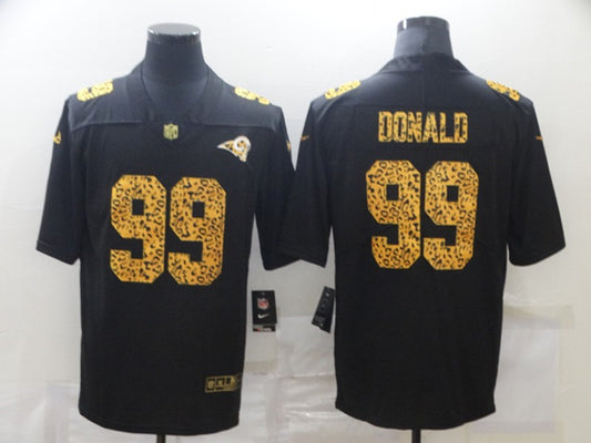 Los Angeles Rams #99 Aaron Donald 2020 Black Leopard Print Fashion Jersey