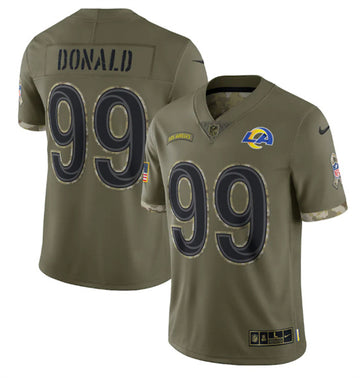 Aaron Donald Los Angeles Rams olive Salute To Service jersey
