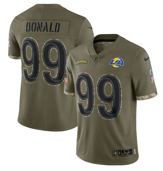 Aaron Donald Los Angeles Rams olive Salute To Service jersey