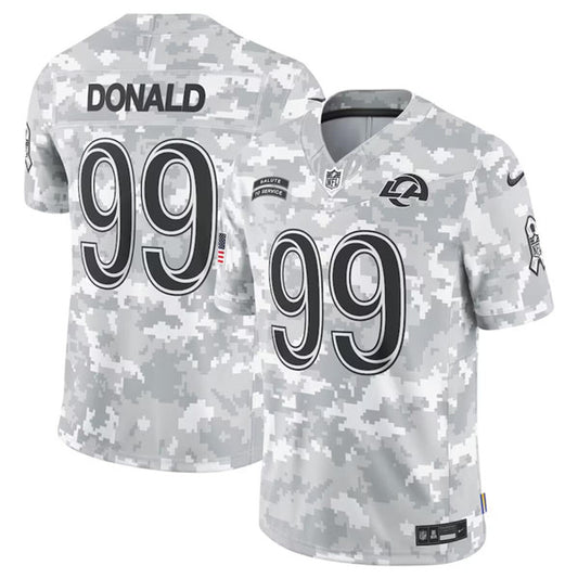 Los Angeles Rams #99 Aaron Donald Arctic Camo 2024 FUSE Salute to Service Jersey