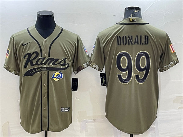 Aaron Donald Los Angeles Rams olive Salute To Service jersey