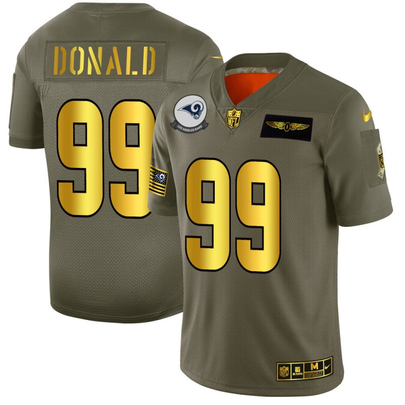 Aaron Donald Los Angeles Rams olive-gold Salute To Service jersey