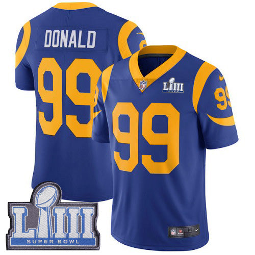 Aaron Donald Los Angeles Rams royal jersey