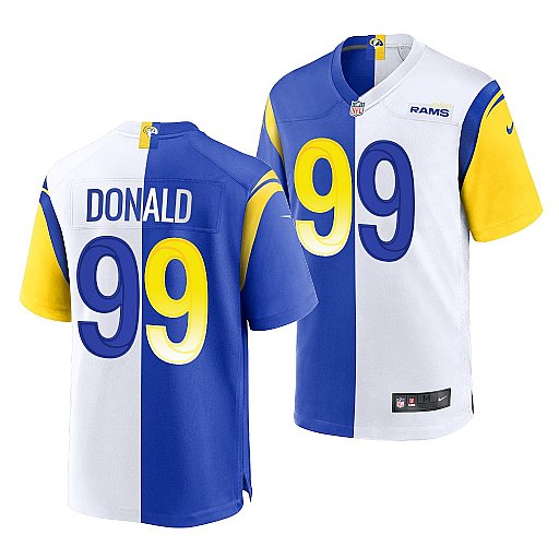 Aaron Donald Los Angeles Rams royal-white Split jersey