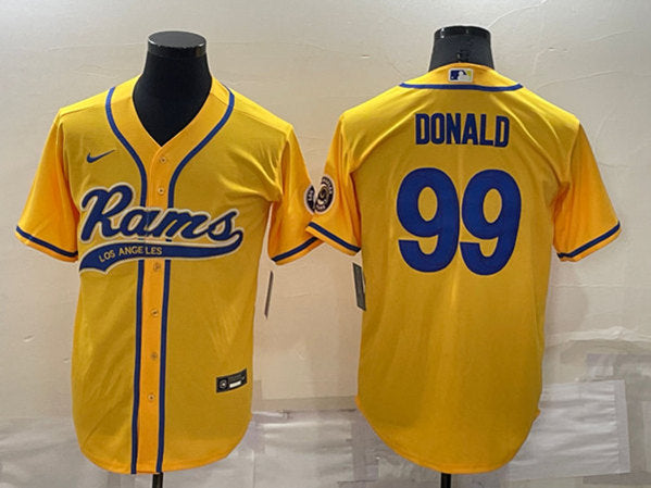 Aaron Donald Los Angeles Rams yellow jersey