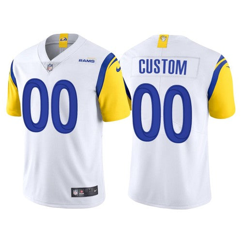Custom Los Angeles Rams white Alternate jersey