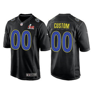 Custom Los Angeles Rams black Game jersey