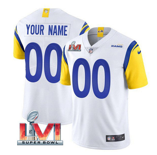 Custom Los Angeles Rams white jersey