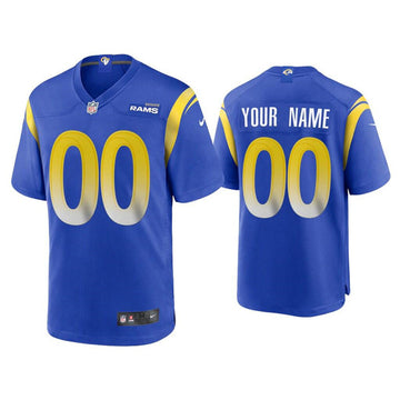 Custom Los Angeles Rams royal jersey