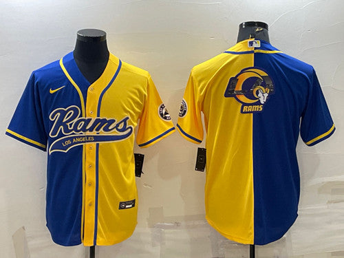 Los Angeles Rams royal-yellow Split jersey