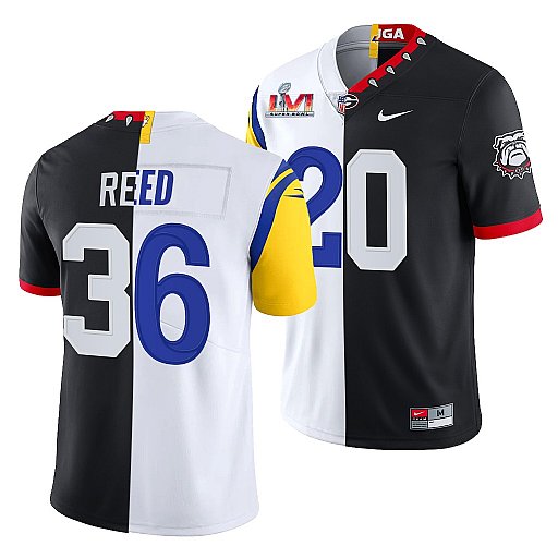 X Georgia Bulldogs Los Angeles Rams black-white Split jersey