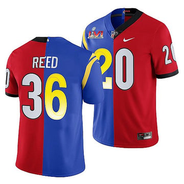 X Georgia Bulldogs Los Angeles Rams red-royal Split jersey