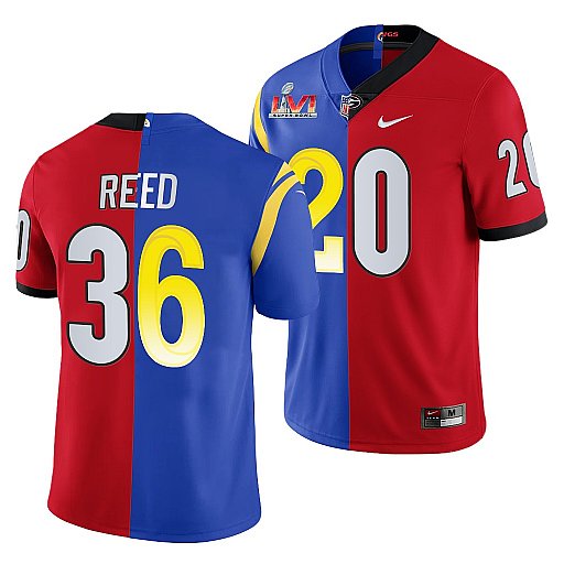 X Georgia Bulldogs Los Angeles Rams red-royal Split jersey