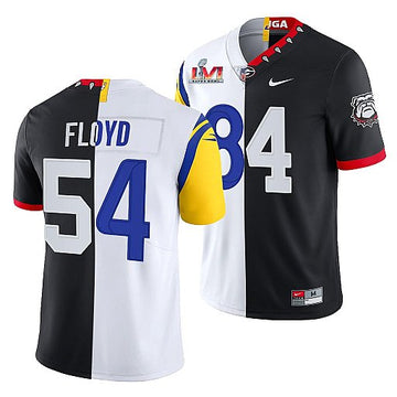 X Georgia Bulldogs Los Angeles Rams black-white Split jersey