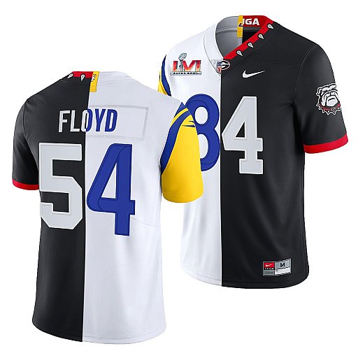 X Georgia Bulldogs Los Angeles Rams black-white Split jersey