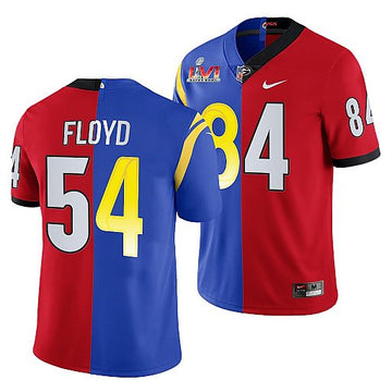 X Georgia Bulldogs Los Angeles Rams red-royal Split jersey