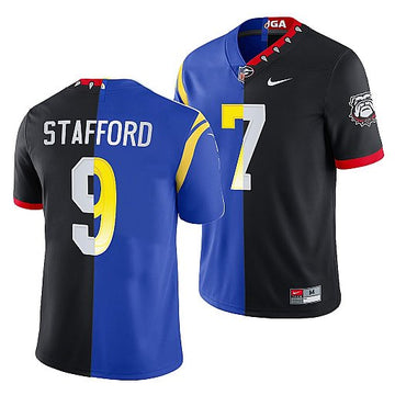 X Georgia Bulldogs Los Angeles Rams black-royal Split jersey
