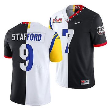X Georgia Bulldogs Los Angeles Rams black-white Split jersey