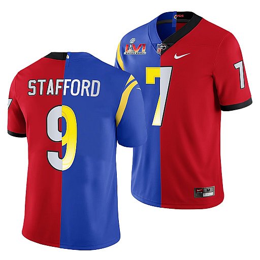 X Georgia Bulldogs Los Angeles Rams red-royal Split jersey