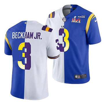X LSU Tigers Los Angeles Rams white-royal Split jersey
