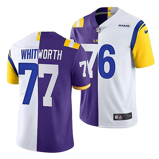 X LSU Tigers Los Angeles Rams purple-white Split jersey