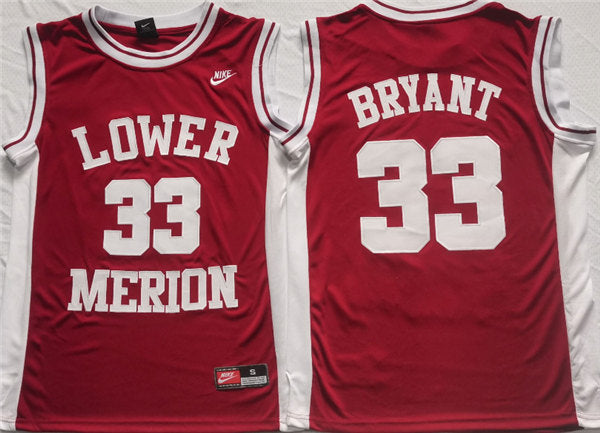 Kobe Bryant Lower Merion red jersey