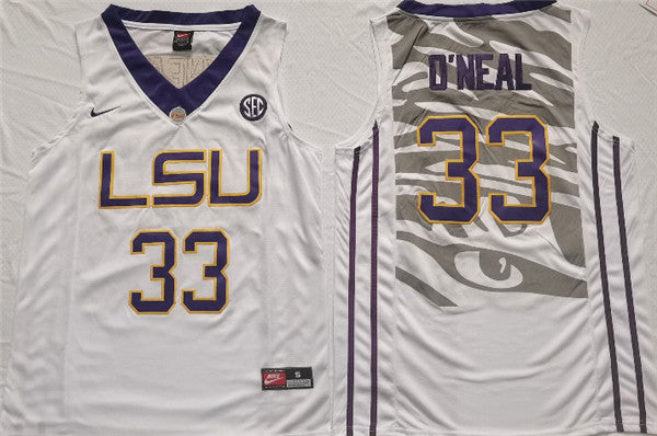 Shaquille O'Neal LSU Tigers white jersey