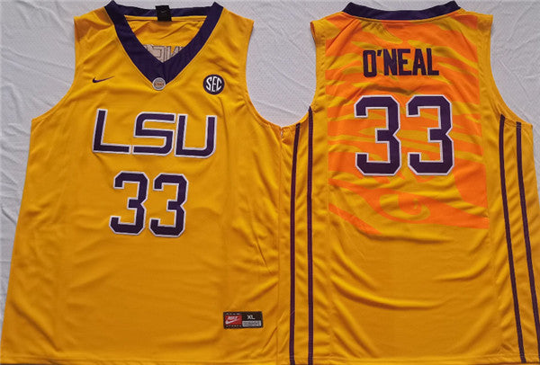 Shaquille O'Neal LSU Tigers yellow jersey