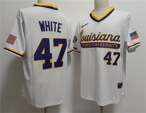 Tommy LSU Tigers white jersey