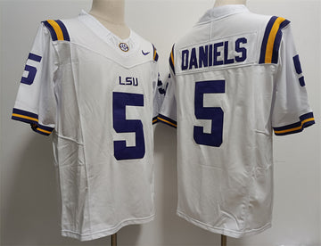Jayden Daniels LSU Tigers white FUSE jersey