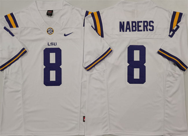 Malik Nabers LSU Tigers white FUSE jersey