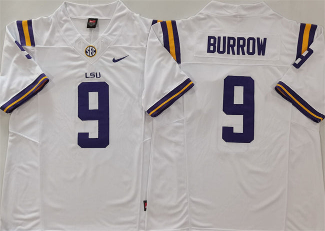 Joe Burrow LSU Tigers white FUSE jersey