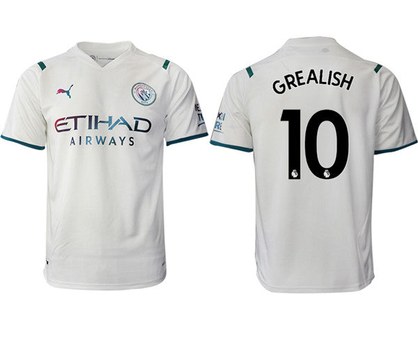 Jack Grealish Manchester City white Away jersey