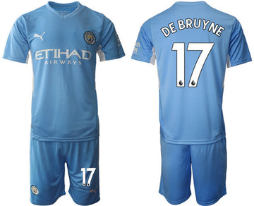 Kevin De Bruyne Manchester City blue Home jersey
