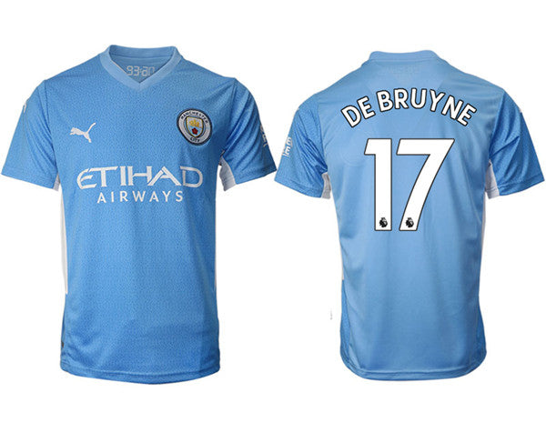 Kevin De Bruyne Manchester City blue Home jersey