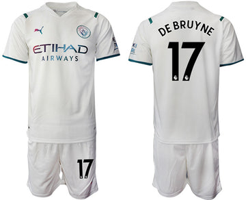 Kevin De Bruyne Manchester City white Away jersey