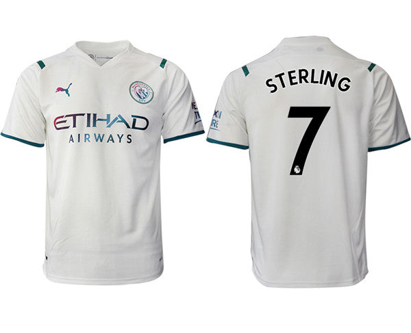 Raheem Sterling Manchester City white Away jersey