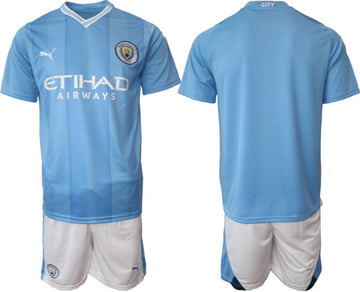 Custom Manchester City blue Home jersey