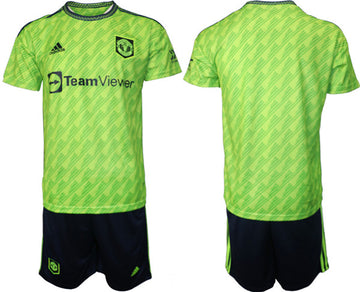 Custom Manchester United green Away jersey